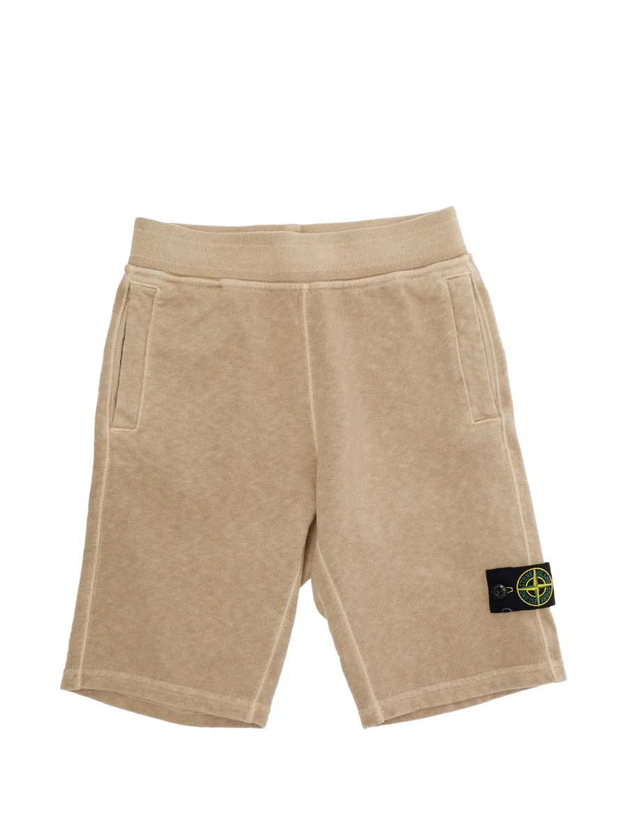 Pantaloni scurti Stone Island bej din bumbac - Img 6