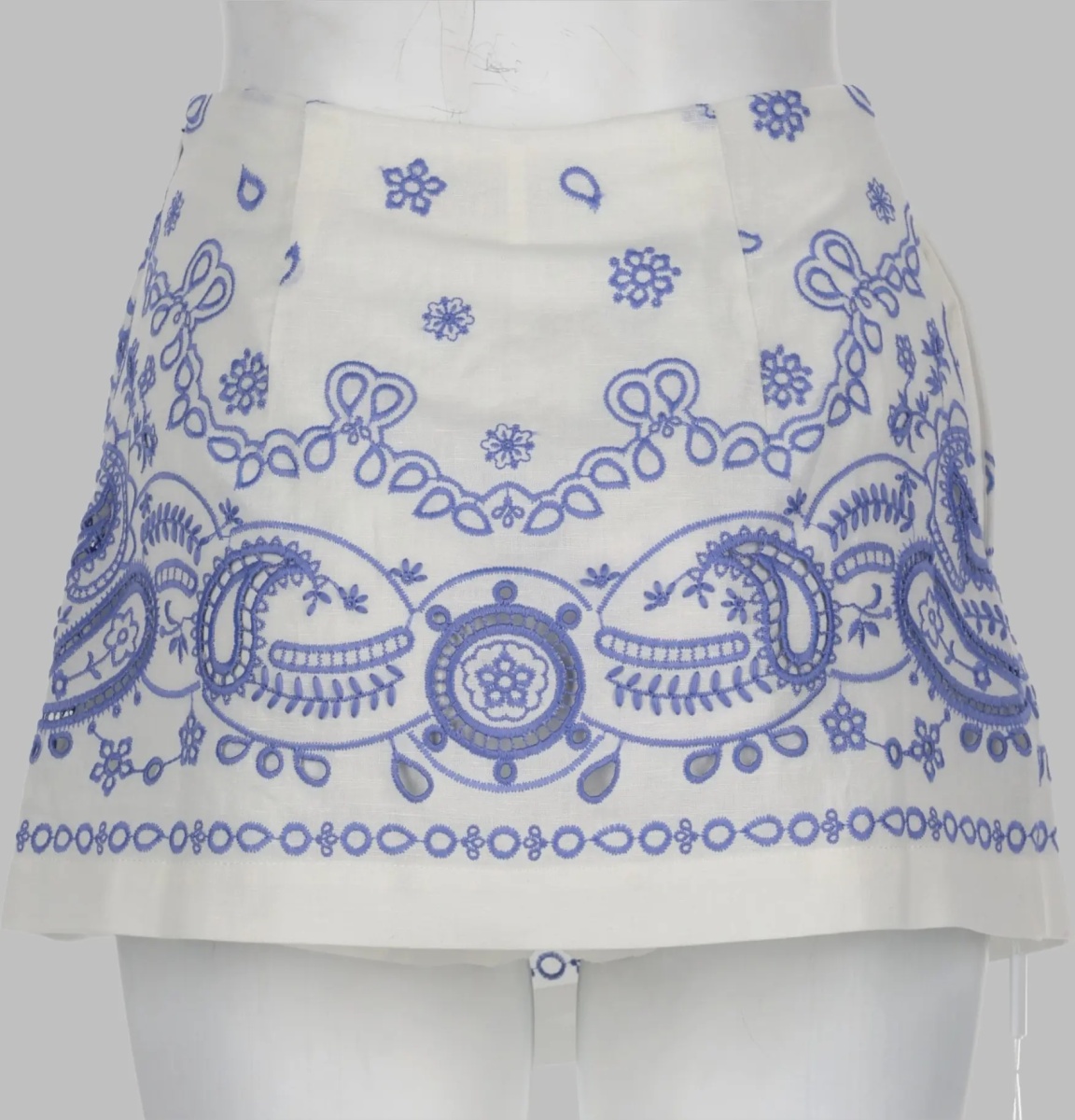 Pantaloni Skort In Lino Con Ricamo - Img 2