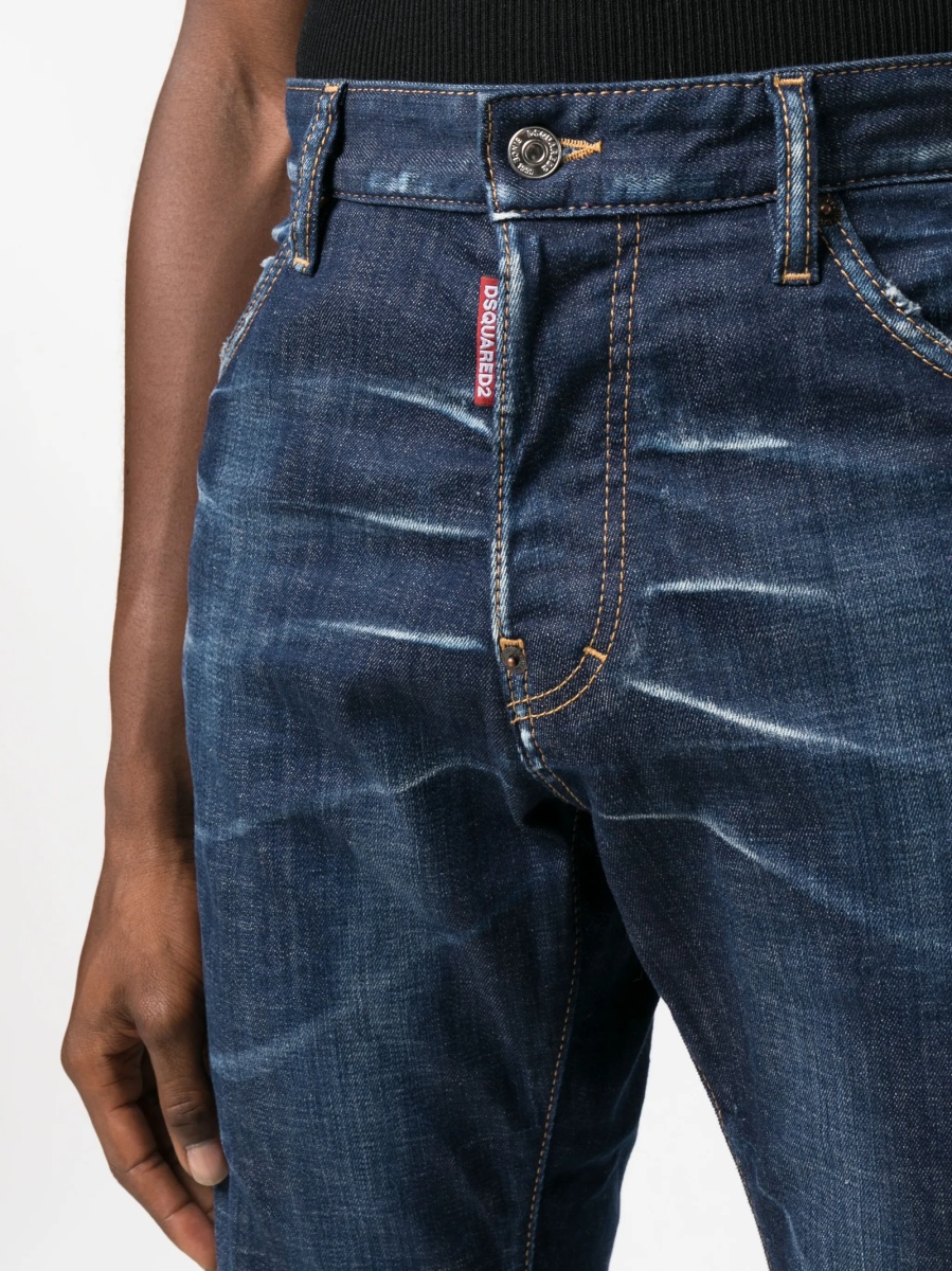 Pantaloni slim fit DSQUARED2 albastri - Img 5