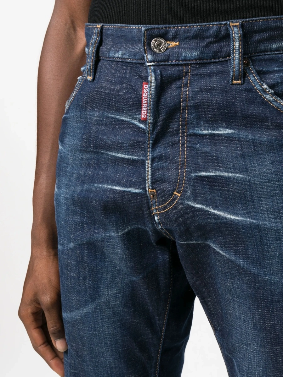 Pantaloni slim fit DSQUARED2 albastri - Img 5