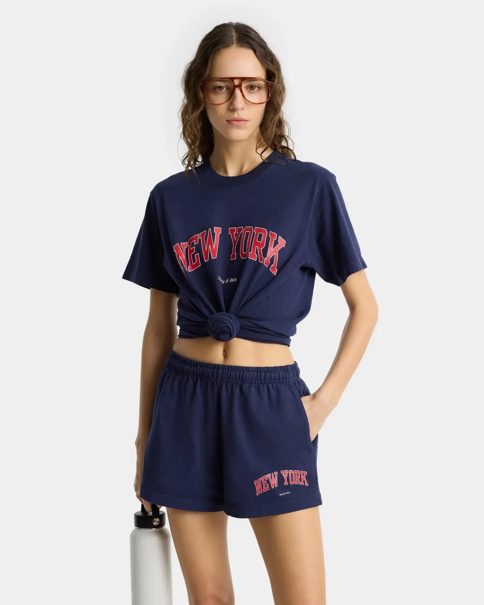 Pantaloni SPORTY&amp;RICH SHORT SH037606304BL106 DARK NAVY - Img 2