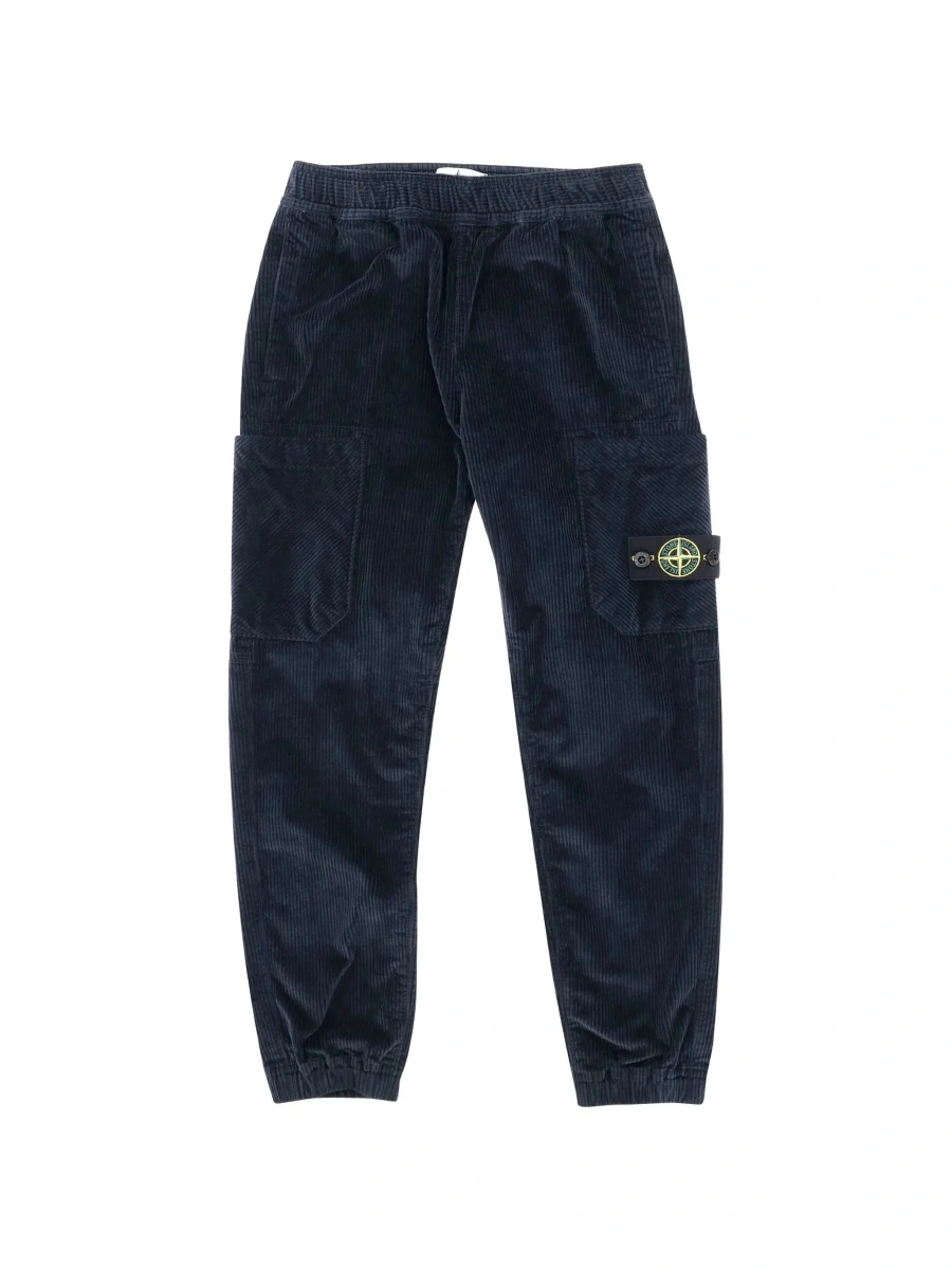 Pantaloni Stone Island albastri din bumbac - Img 6