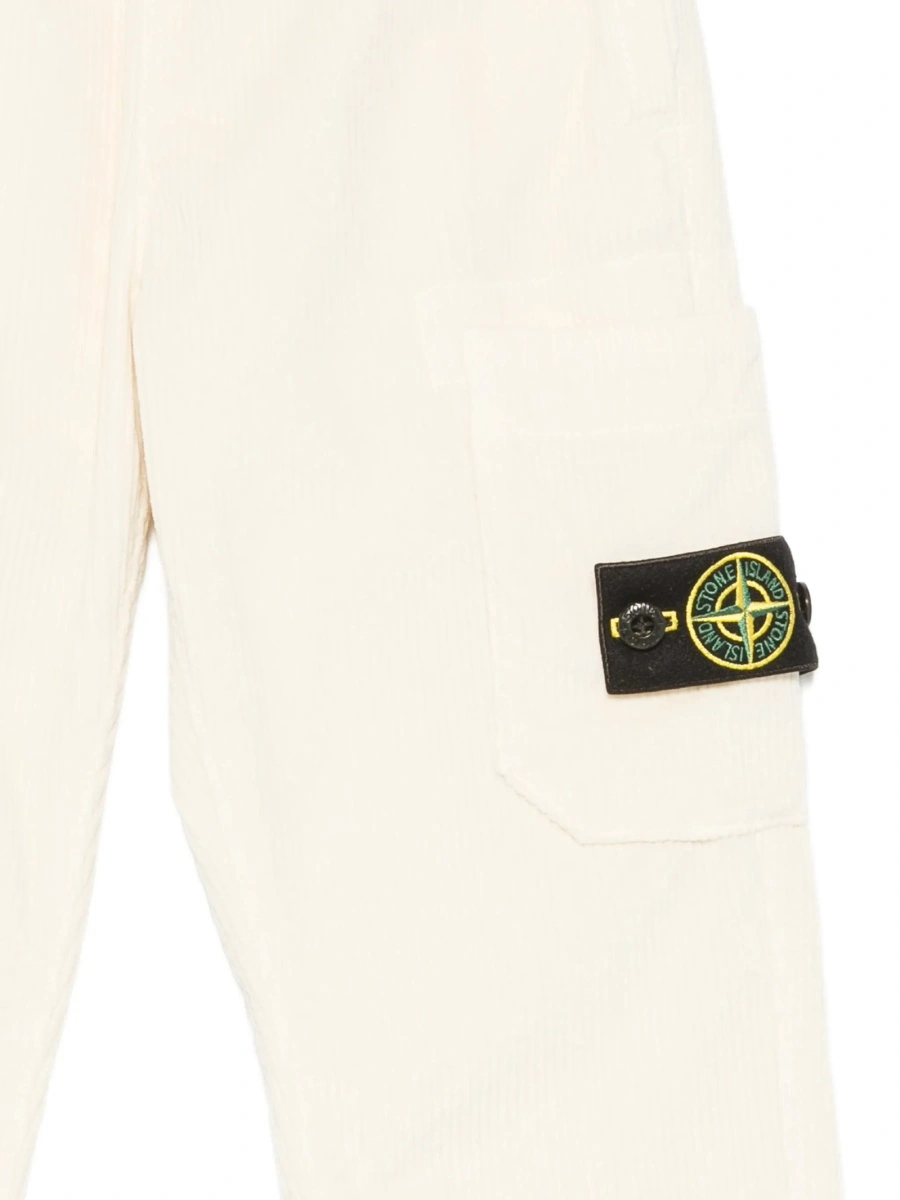 Pantaloni Stone Island neutri din bumbac si elastan - Img 3