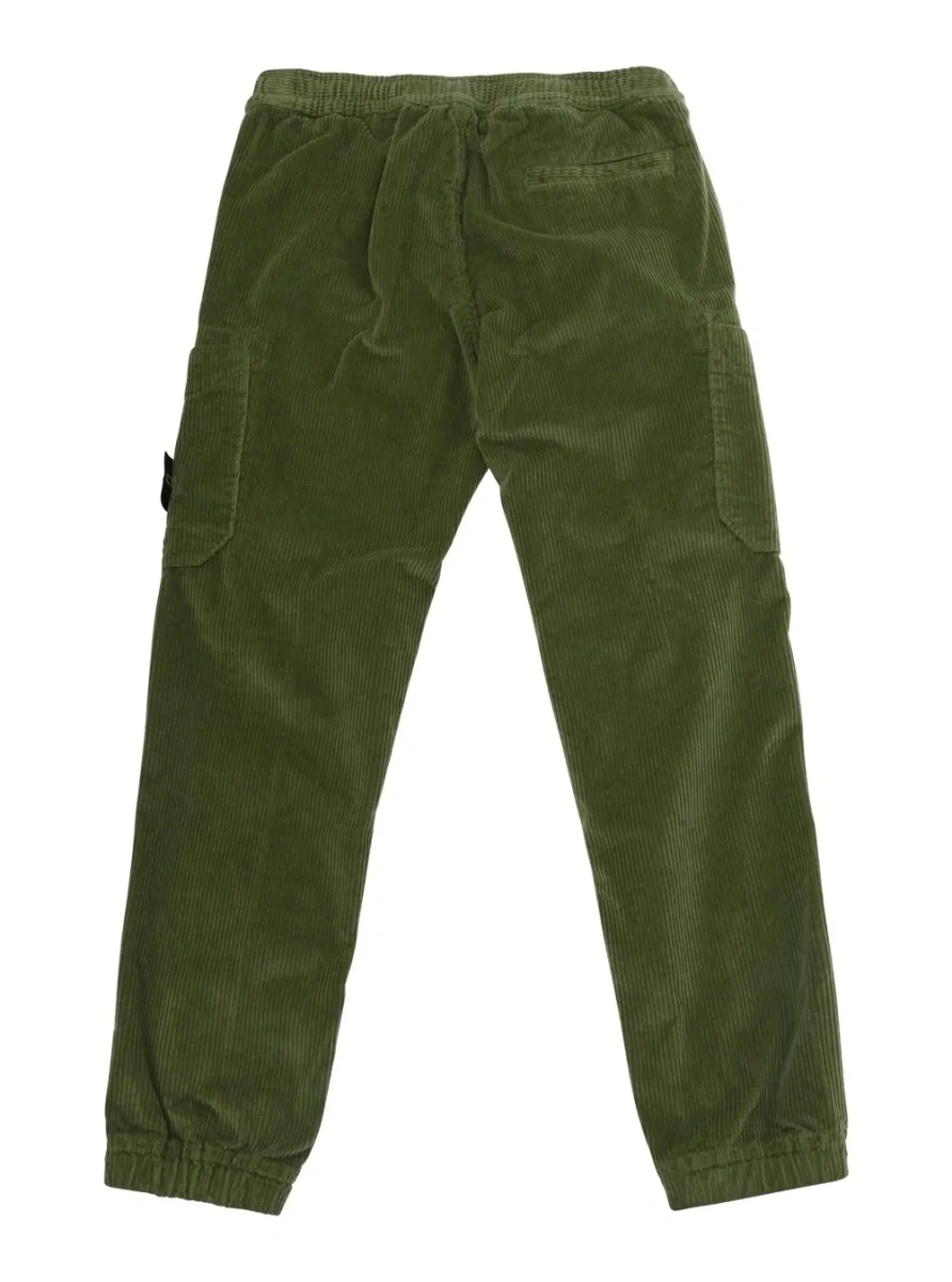 Pantaloni Stone Island verzi din bumbac - Img 2