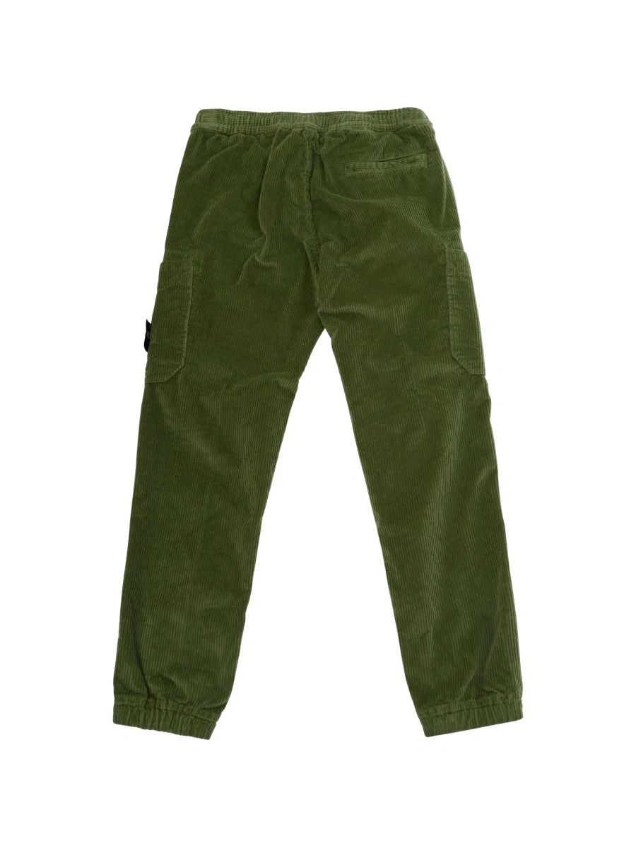 Pantaloni Stone Island verzi din bumbac - Img 4