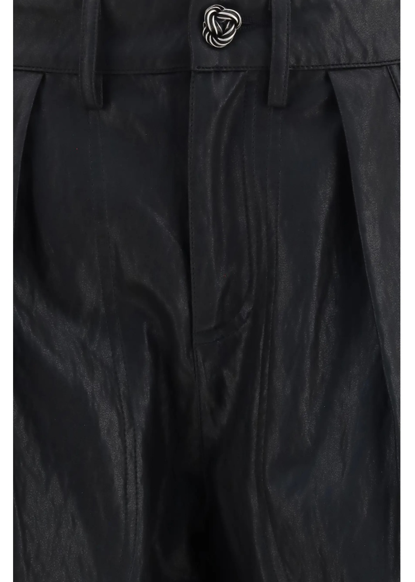 Pantaloni Straight-leg faux leather Pants with vintage effect - Img 3