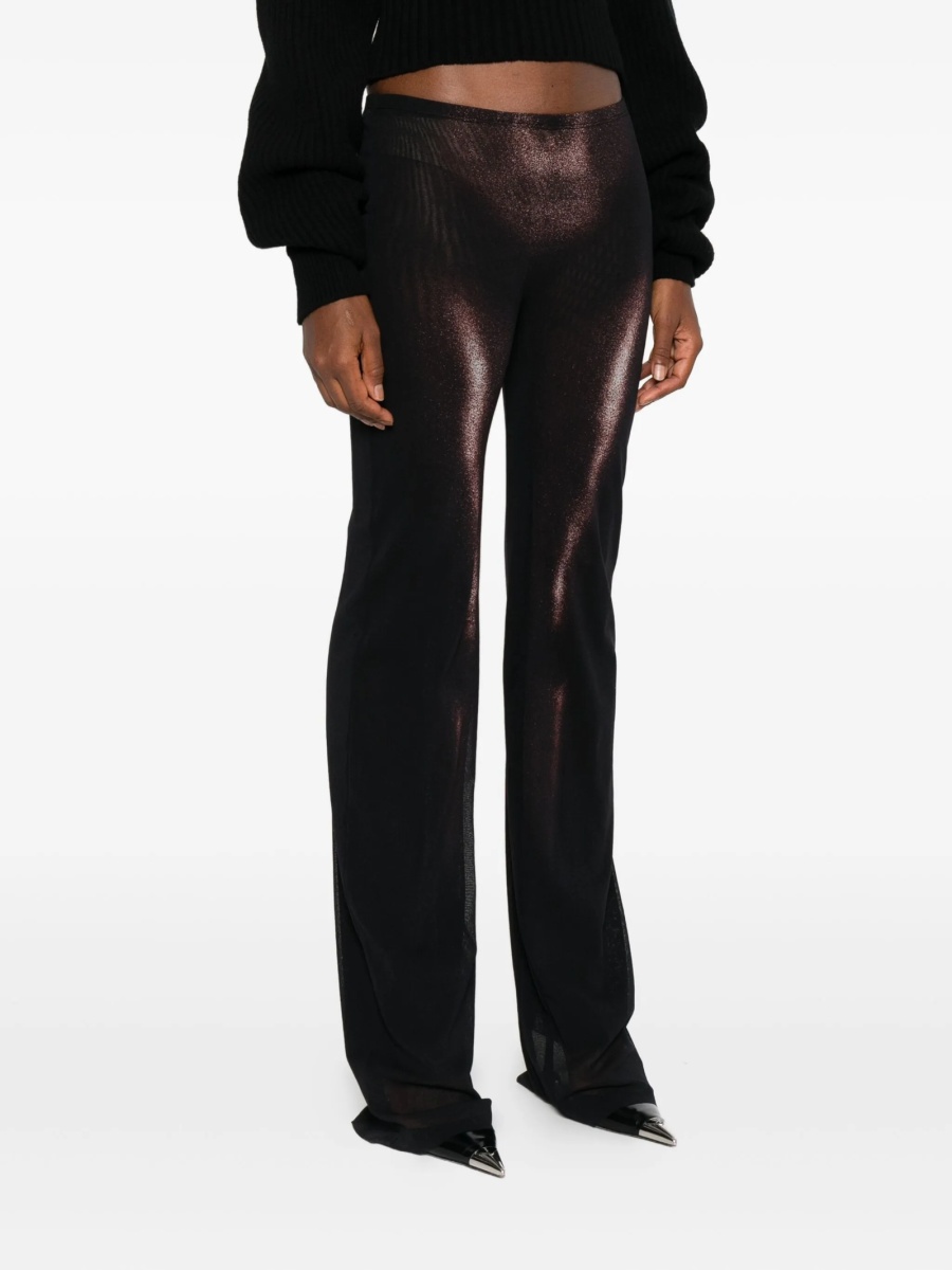 Pantaloni talie inalta Jean Paul Gaultier maro din poliamida - Img 3