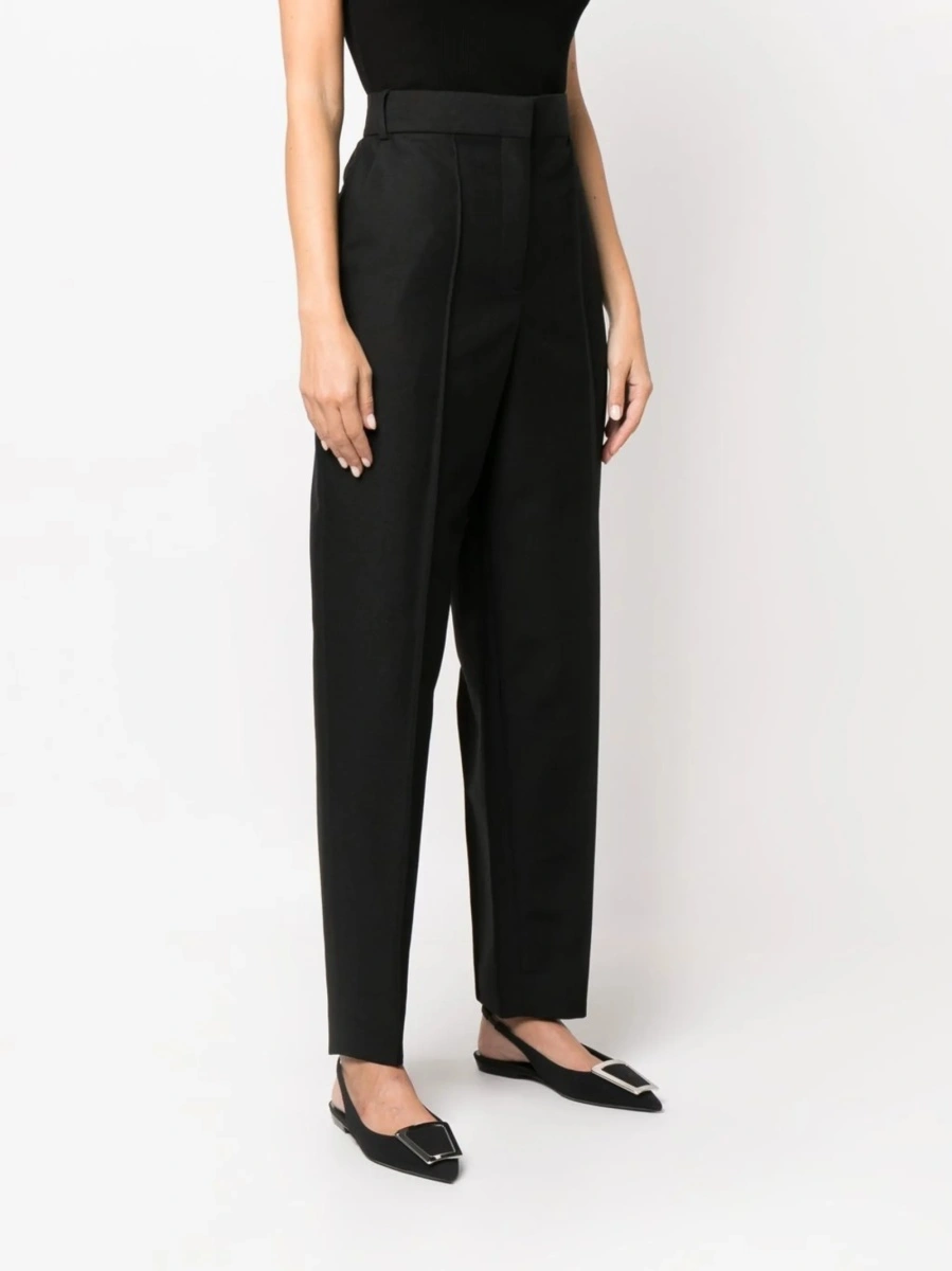 Pantaloni talie inalta Tory Burch negri - Img 3
