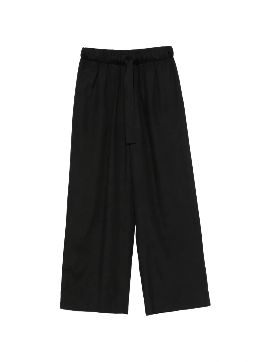 Pantaloni TOTÊME Black pants with waistband and two welt pockets on the back in silk for women - Img 8