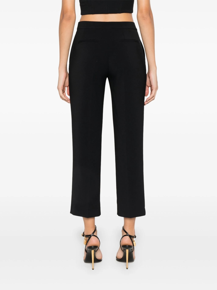 Pantaloni trei sferturi Elisabetta Franchi negri din elastan si polyester - Img 4