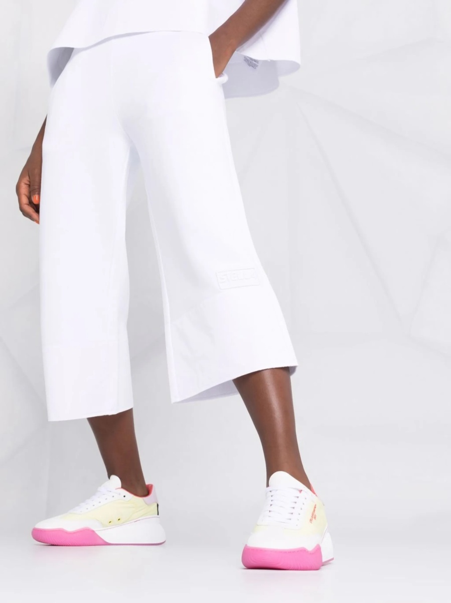 Pantaloni trei sferturi Stella McCartney albi - Img 5