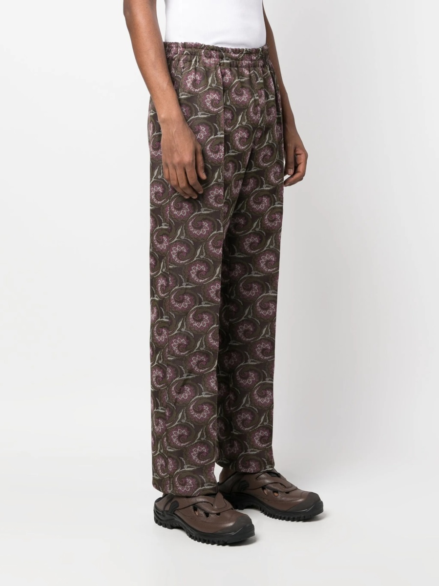 Pantaloni tur lasat BARACUTA X NEEDLES maro din polyester - Img 3