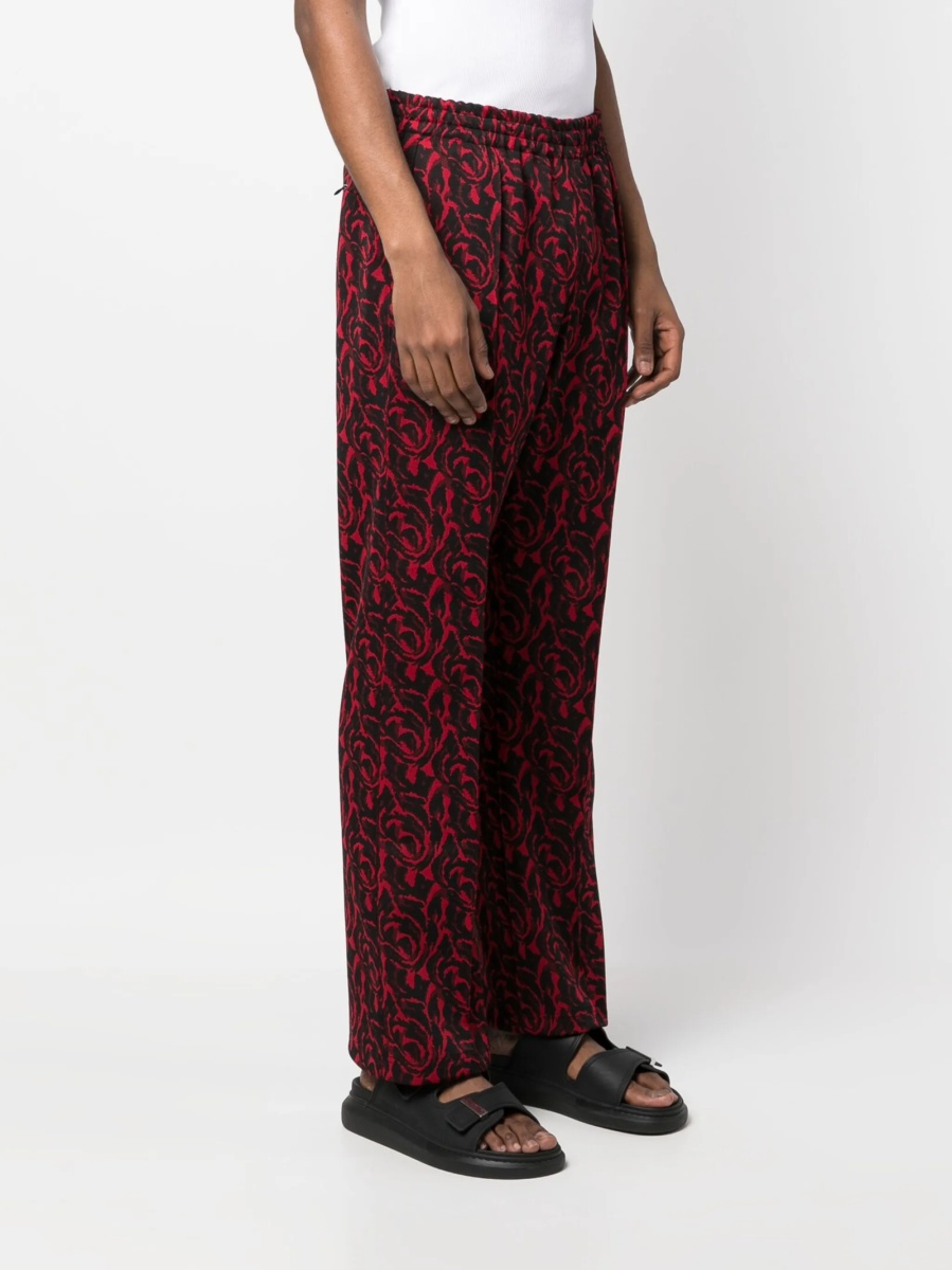 Pantaloni tur lasat BARACUTA X NEEDLES rosii din polyester - Img 3