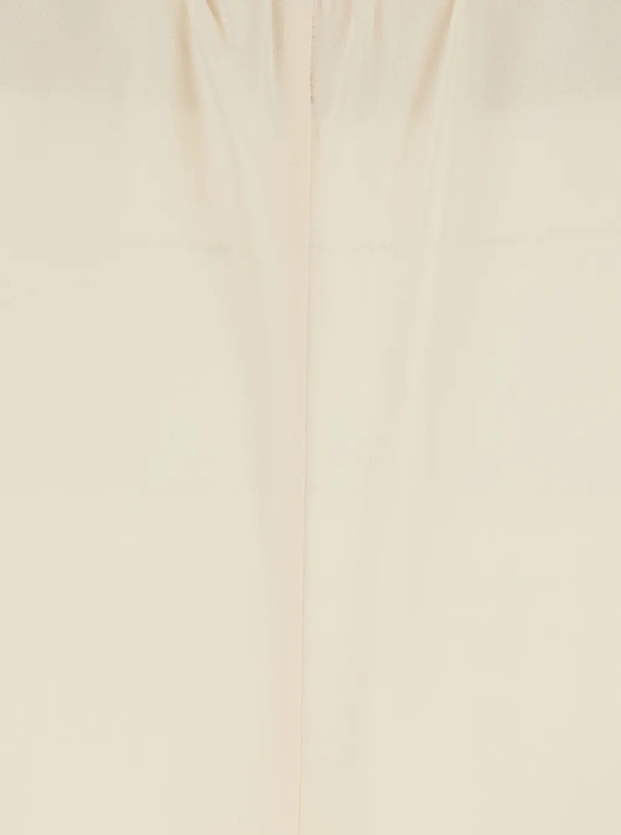 Pantaloni White Fabric Elasticated Waist Pants for Women - Img 3