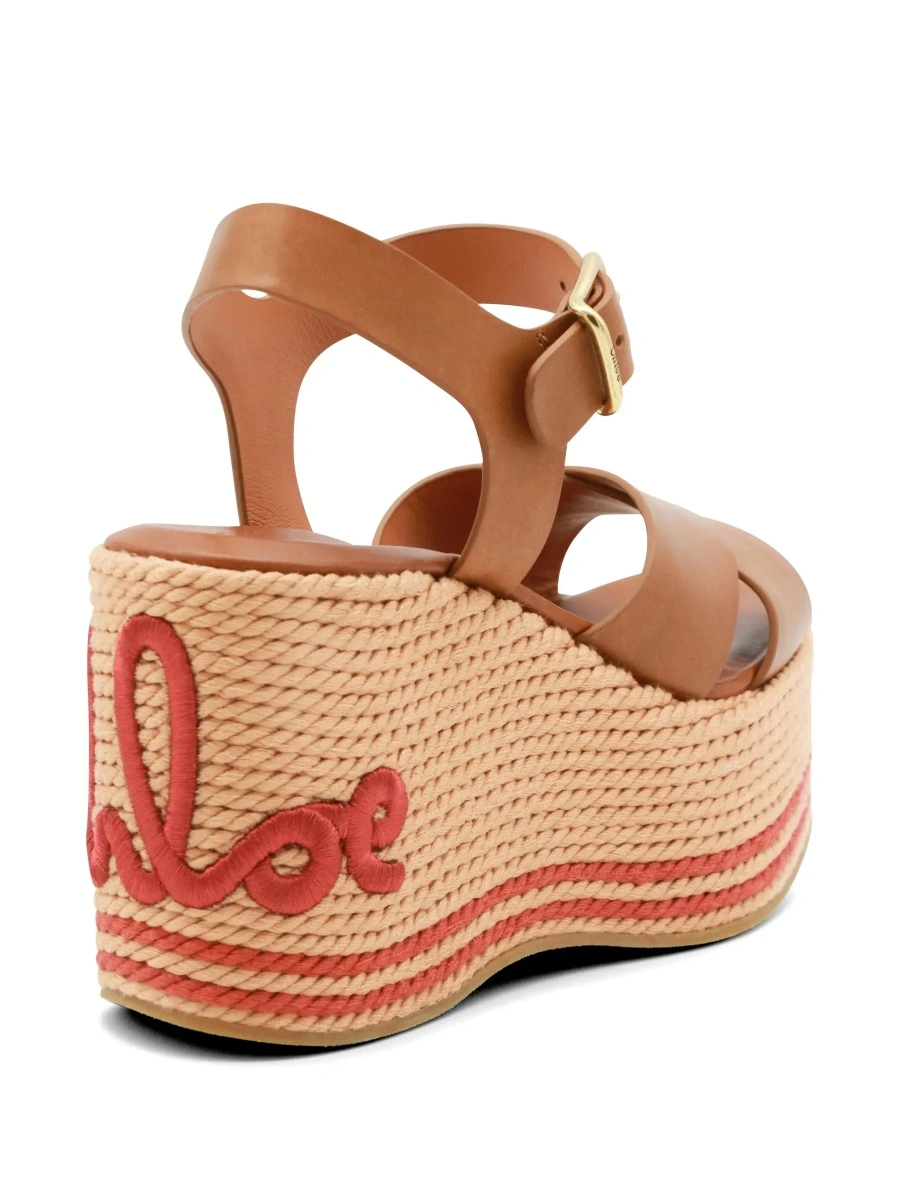 Pantofi cu platforma Chloe maro din piele - Img 5