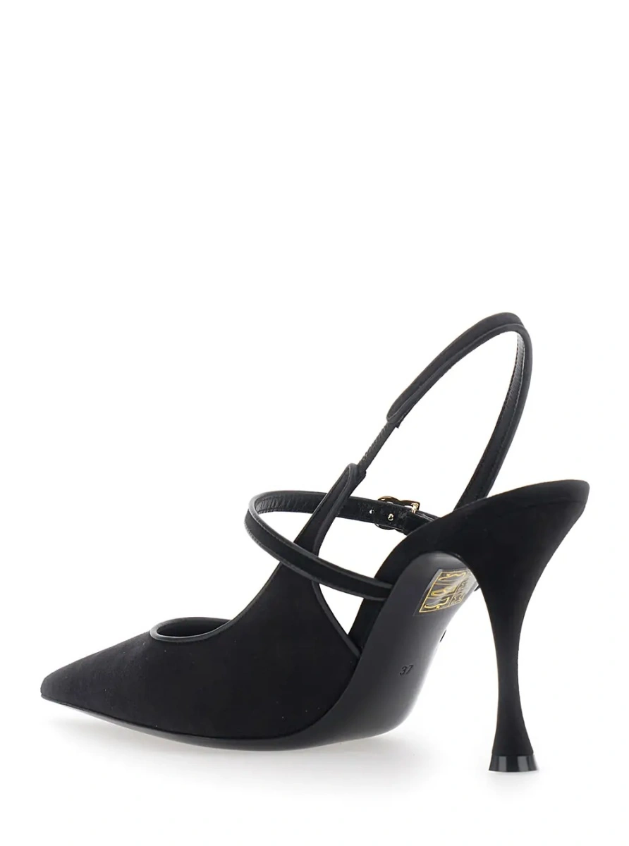 Pantofi cu toc Dolce &amp; Gabbana negri din piele intoarsa - Img 3