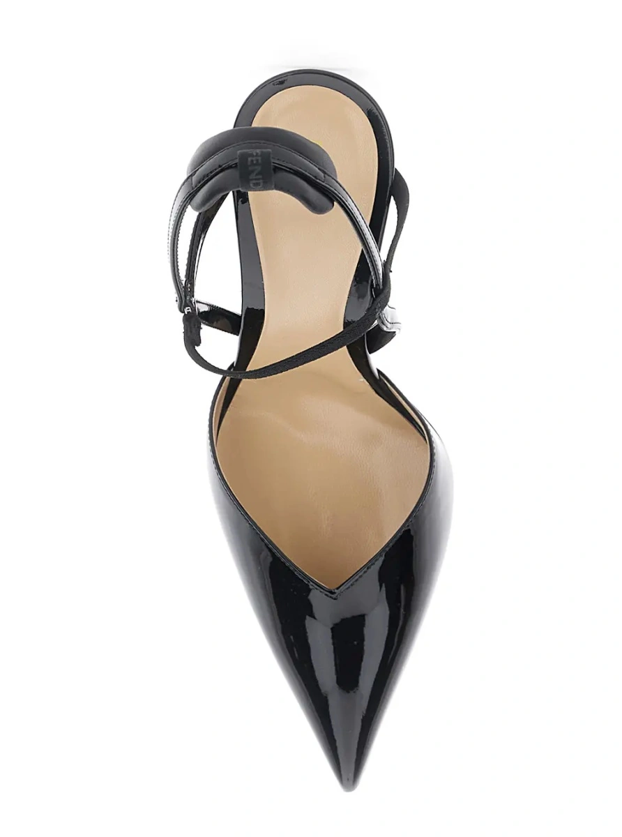Pantofi cu toc Fendi negri din piele - Img 4