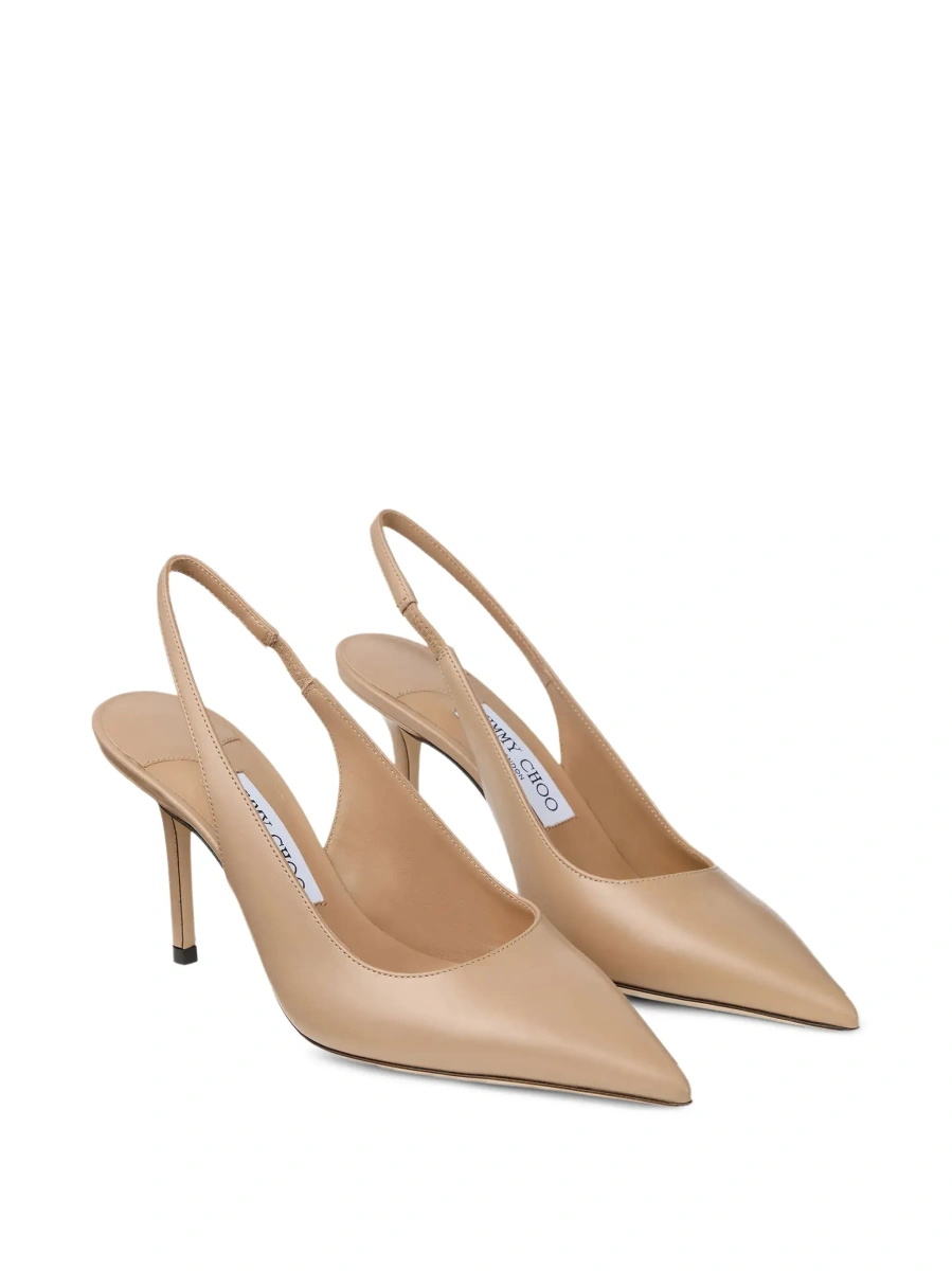 Pantofi cu toc Jimmy Choo bej din piele - Img 5