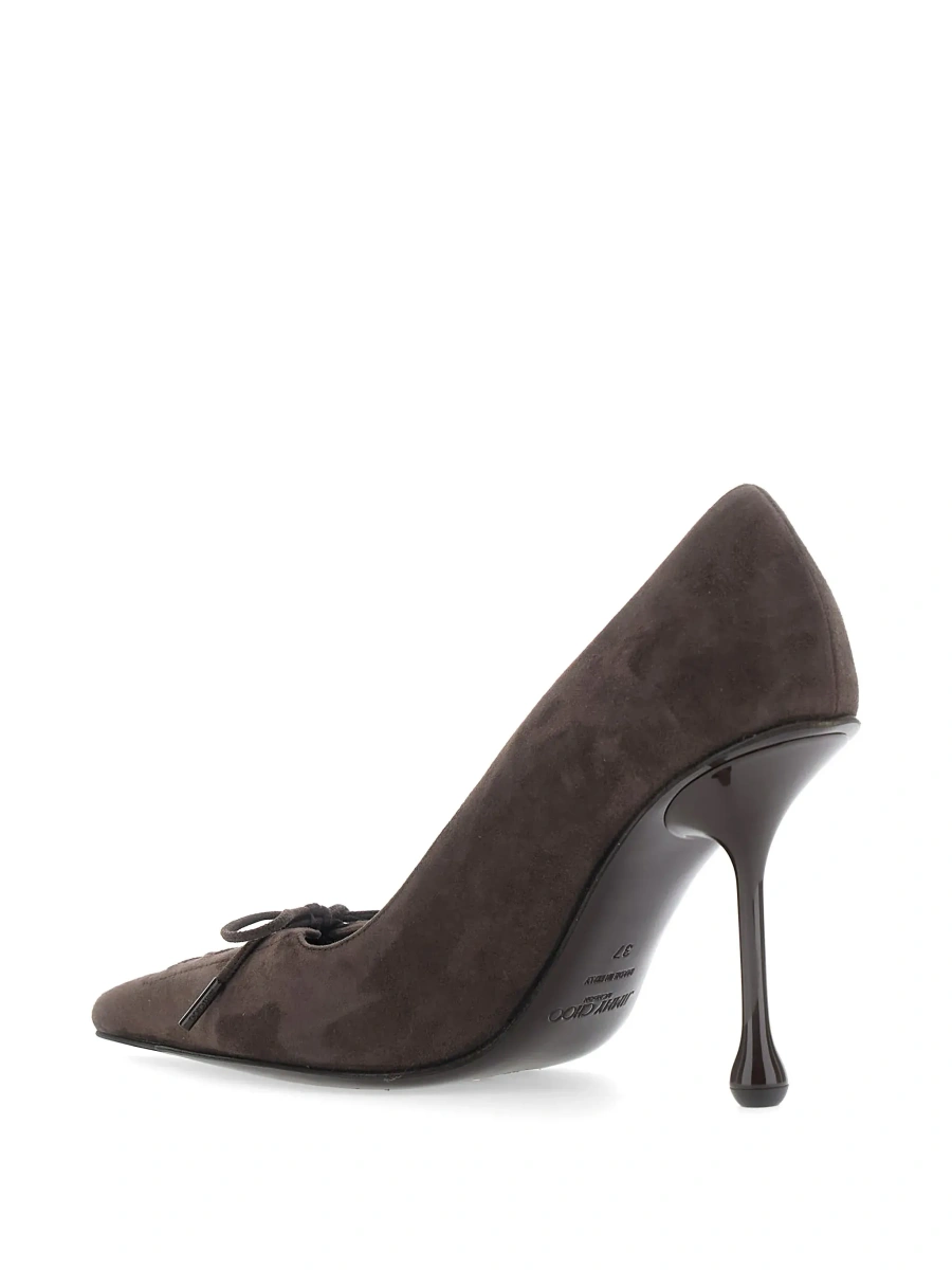 Pantofi cu toc Jimmy Choo maro din piele intoarsa 'Scarlett' - Img 6