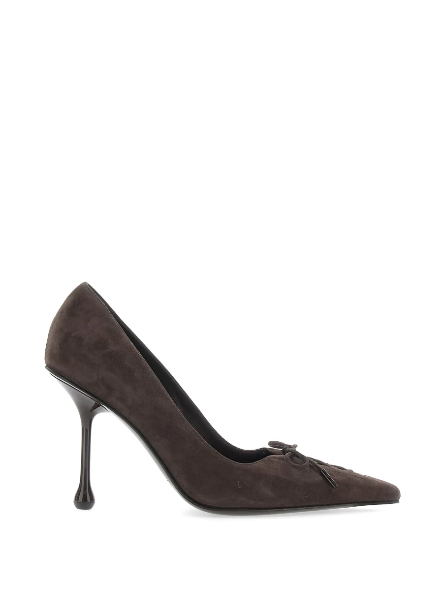 Pantofi cu toc Jimmy Choo maro din piele intoarsa 'Scarlett' - Img 8