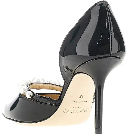 Pantofi cu toc Jimmy Choo negri din piele lacuita 'Aurelie 85' - Img 3