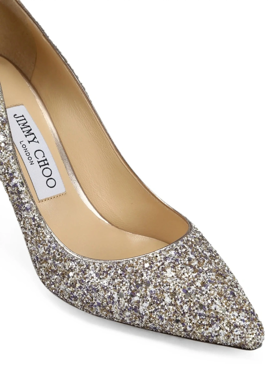 Pantofi cu toc Jimmy Choo 'Romy' gri din material textil - Img 6