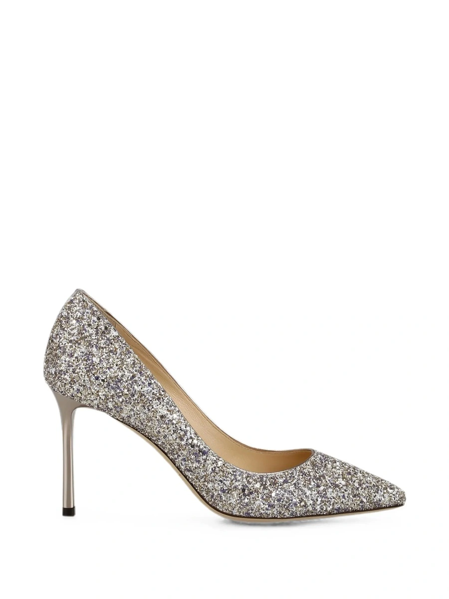 Pantofi cu toc Jimmy Choo 'Romy' gri din material textil - Img 8