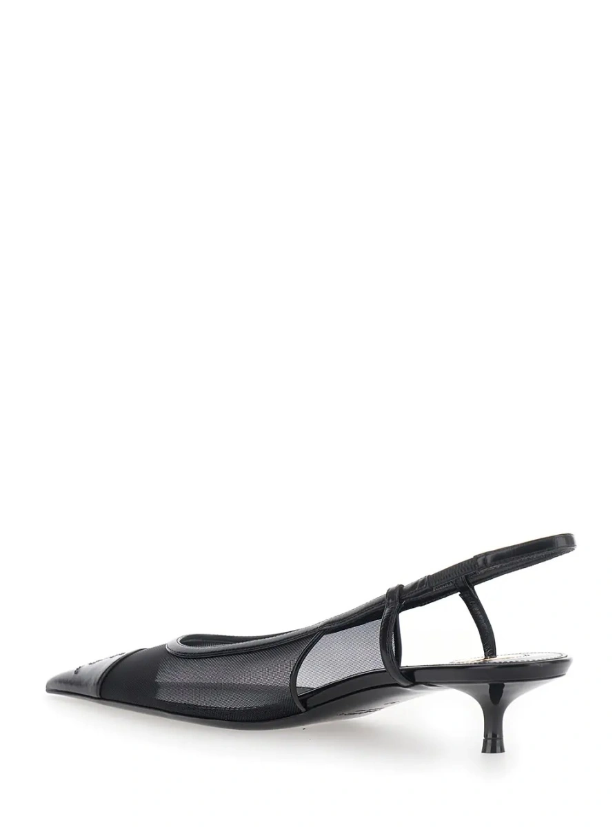 Pantofi cu toc Saint Laurent negri din piele - Img 3