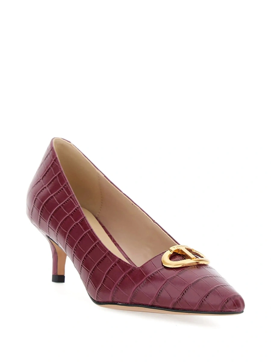 Pantofi cu toc TWINSET rosii din piele - Img 5