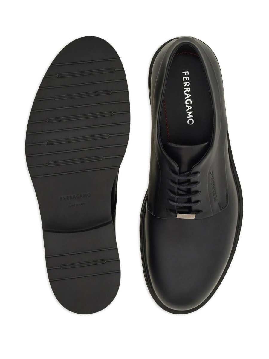 Pantofi Derby Ferragamo negri din piele - Img 5