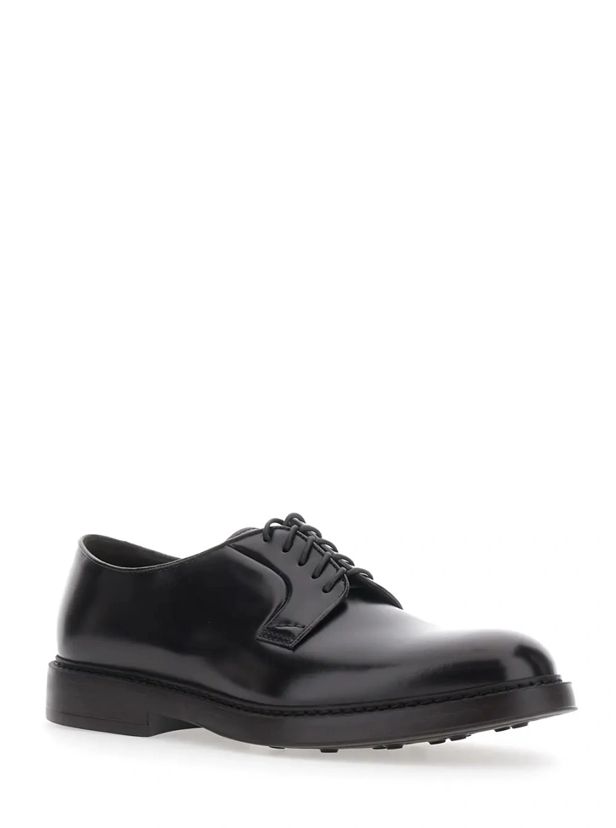 Pantofi eleganti Doucal's negri din piele - Img 2