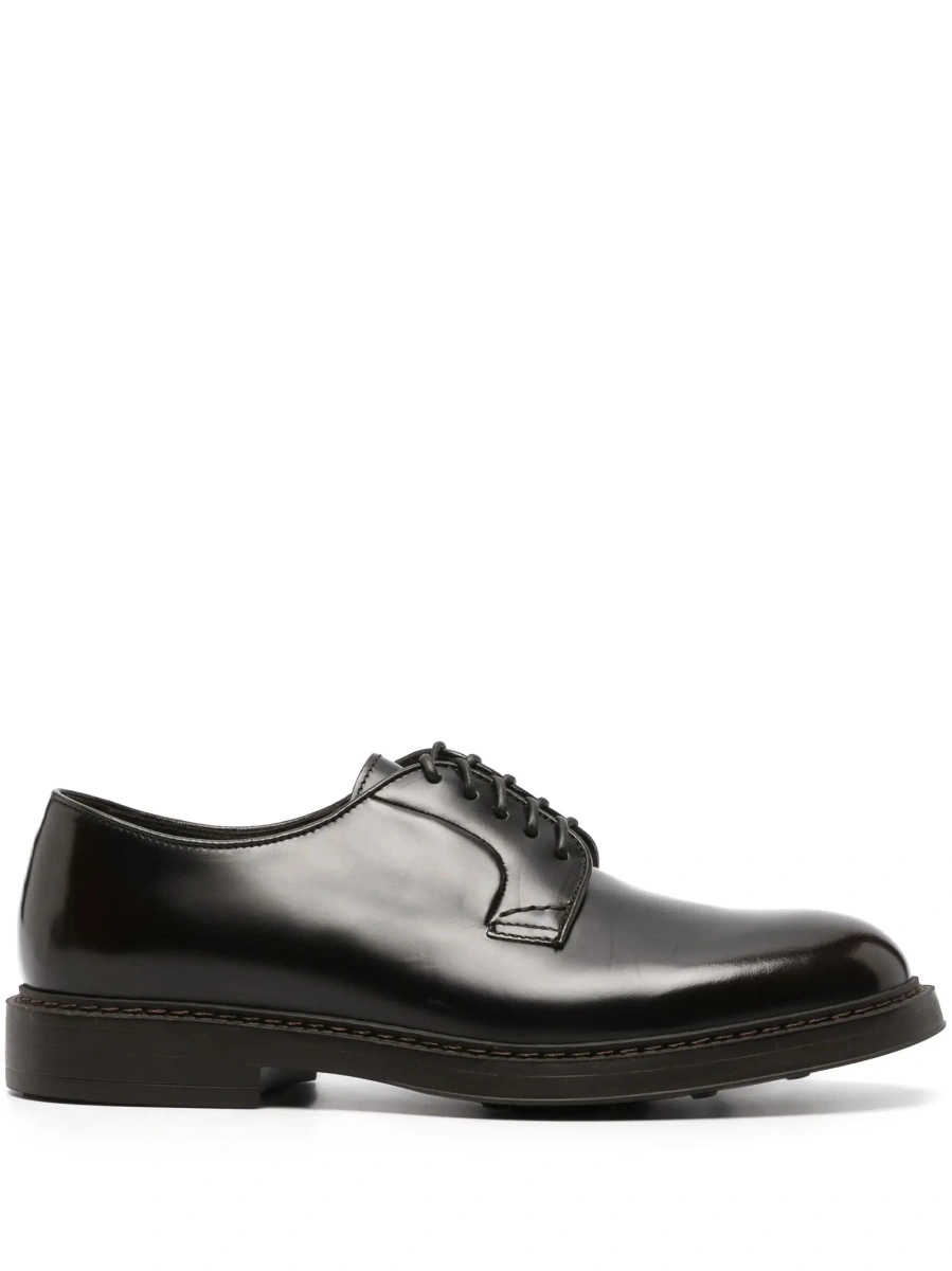 Pantofi eleganti Doucal's negri din piele - Img 8
