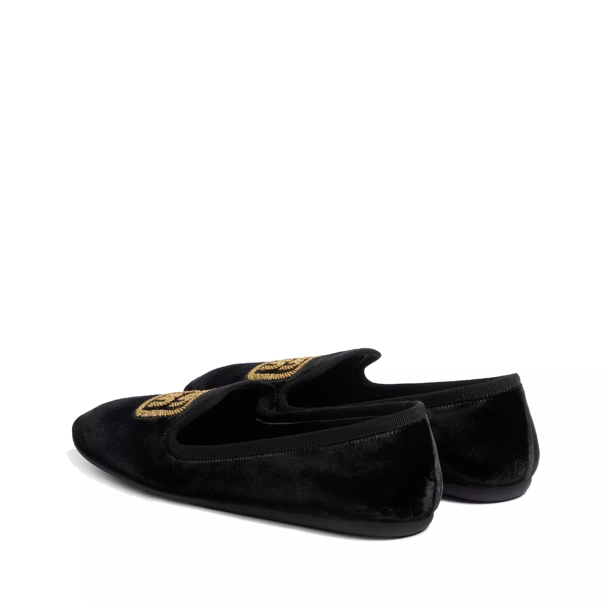 Pantofi Miu Miu Logo Velvet Flats - Img 3