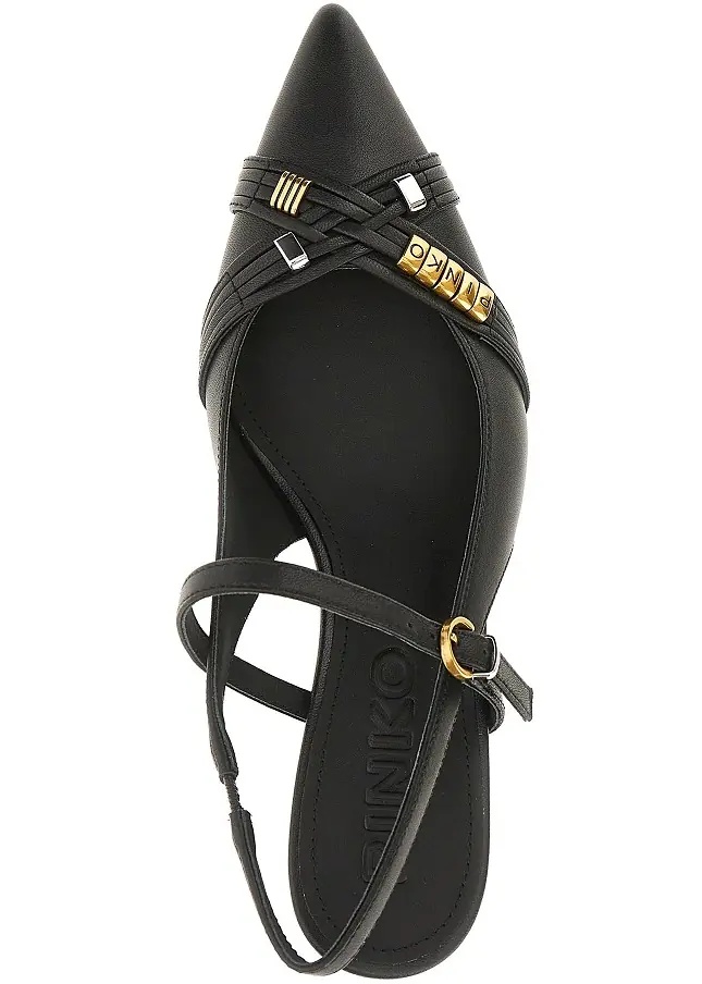 Pantofi Nappa leather slingback pumps with charms - Img 4