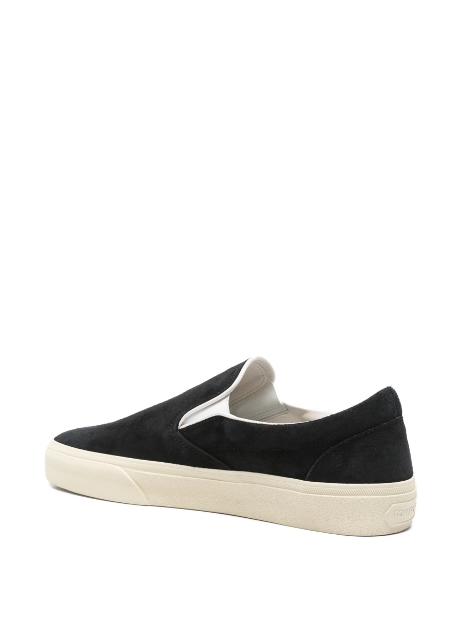 Pantofi slip-on Tom Ford negri din piele intoarsa - Img 3