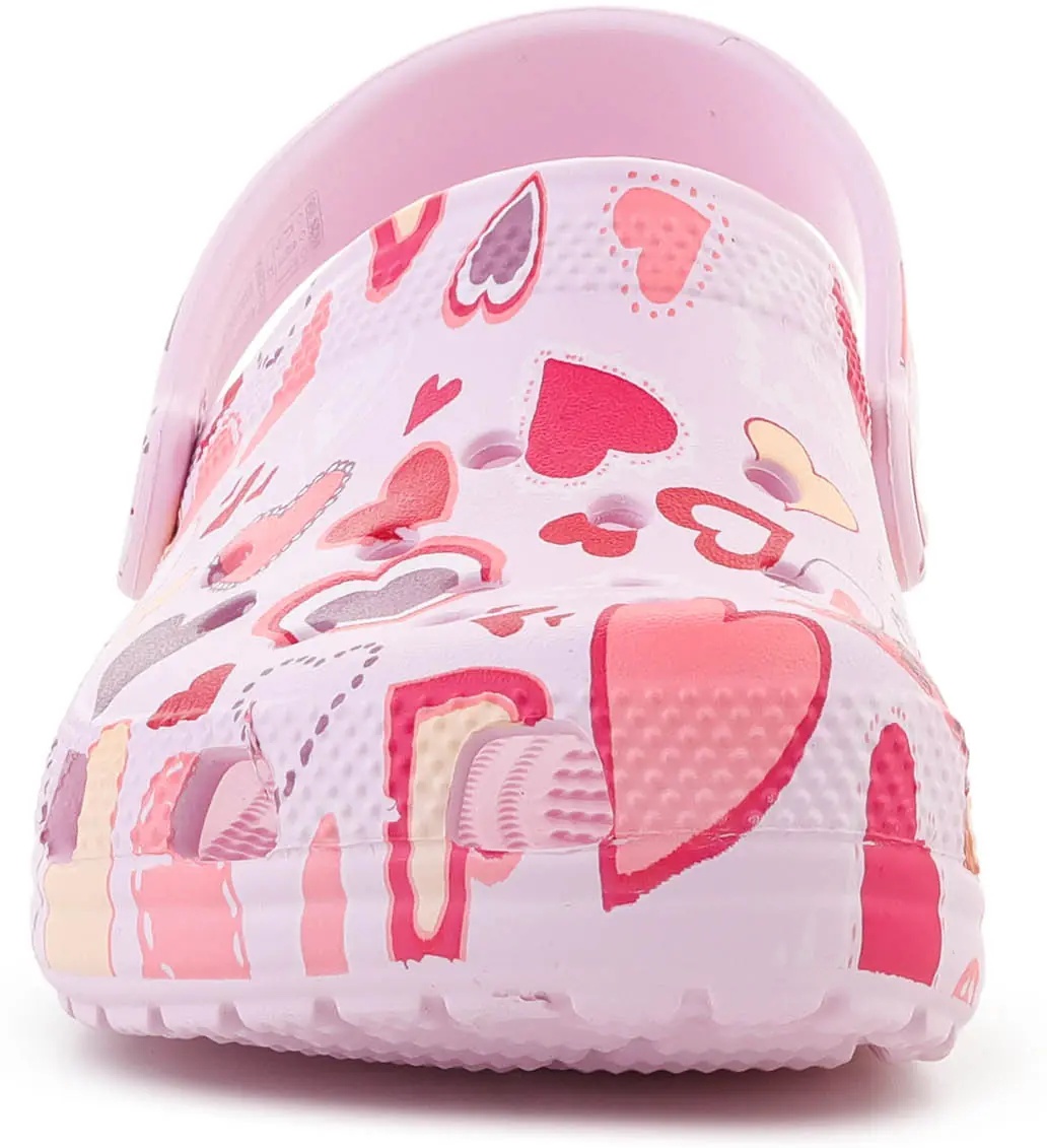 Papuci CLASSIC VDAY CLOG KIDS PINK MILK/HEARTS - Img 2