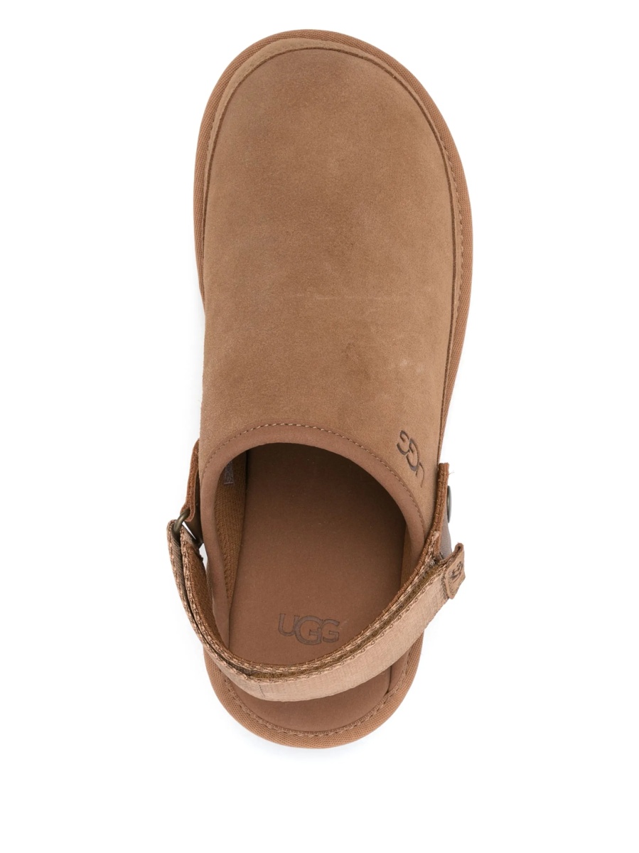 Papuci UGG maro din material textil si piele intoarsa - Img 4