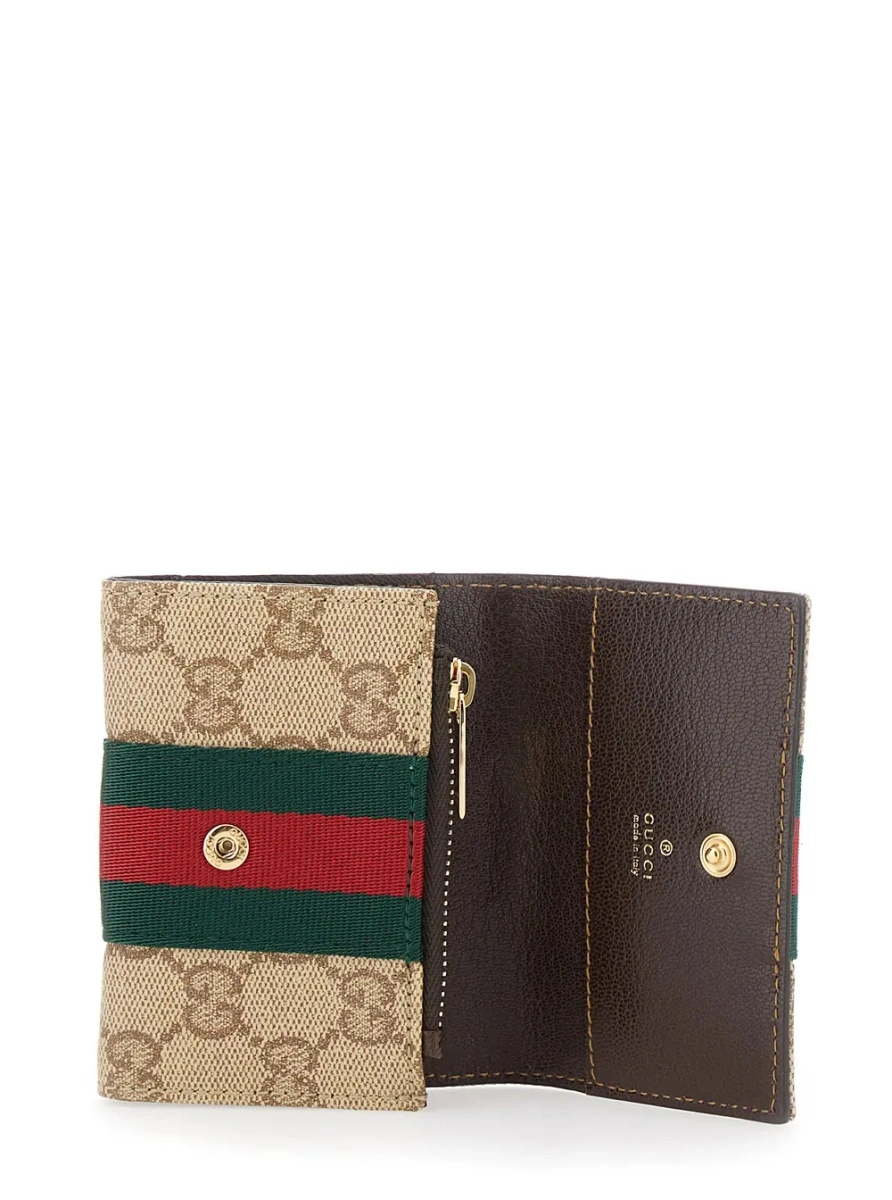 Portofel Gucci bej din material textil - Img 3