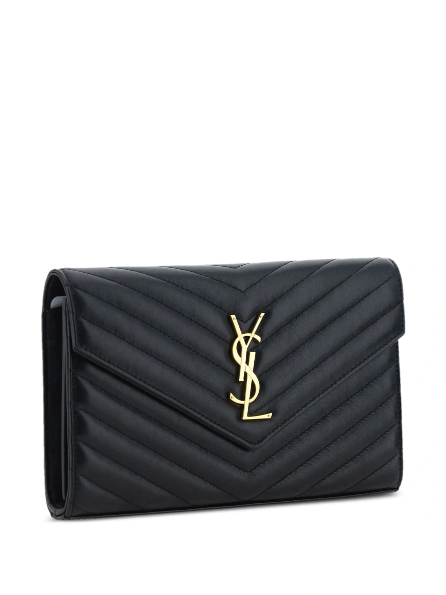 Portofel Saint Laurent Envelope negru din piele - Img 3