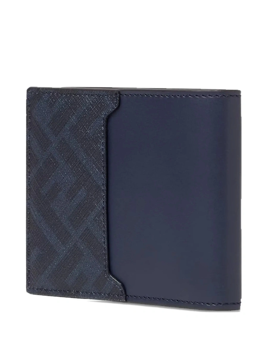 Portofele Blue Bi-Fold Wallet with FF Plate on the Front in Leather for Men - Img 4