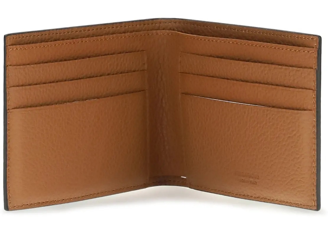Portofele Leather bifold Wallet with Gancini pattern - Img 3