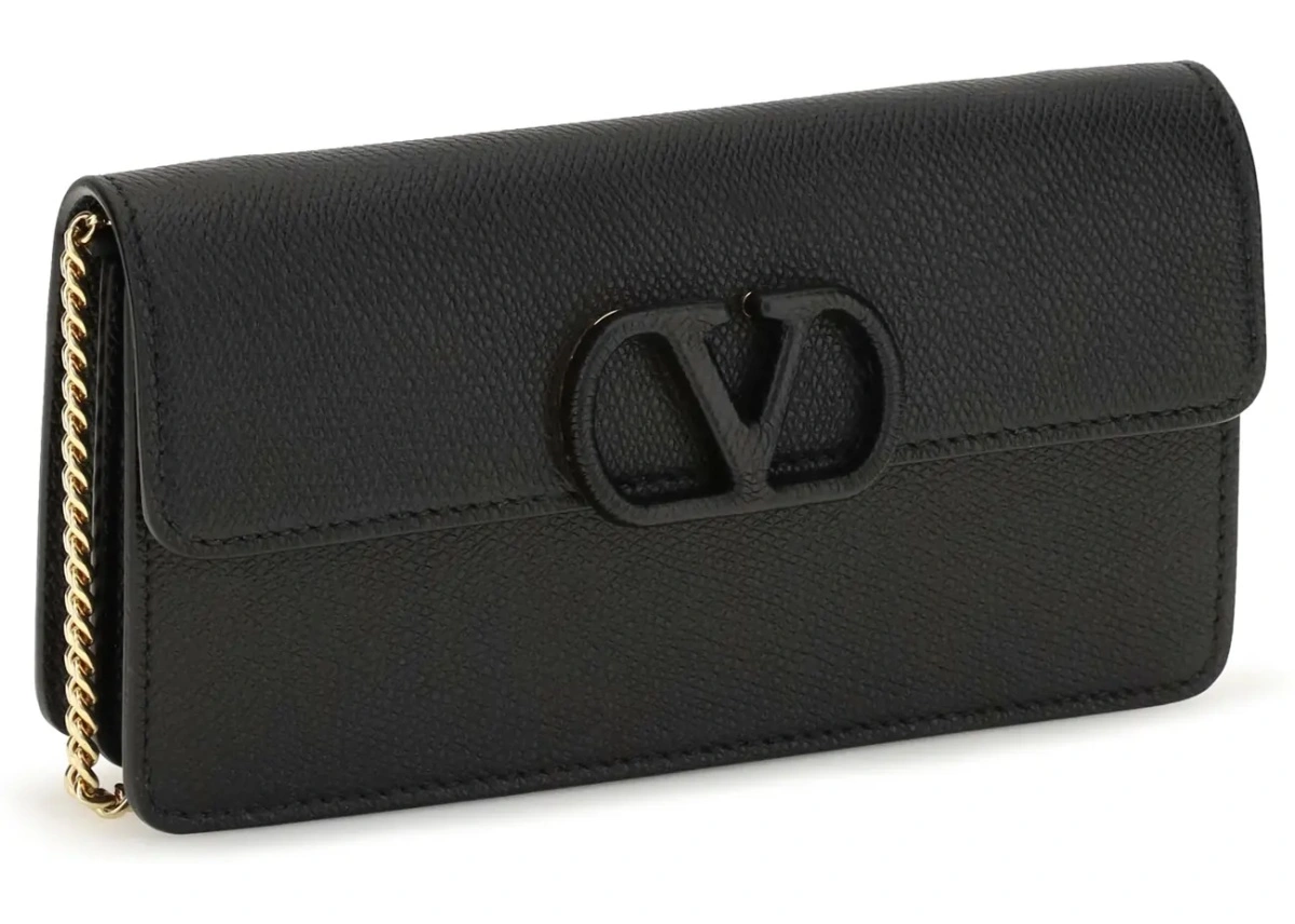 Portofele VLogo signature grainy calfskin chain Wallet - Img 2