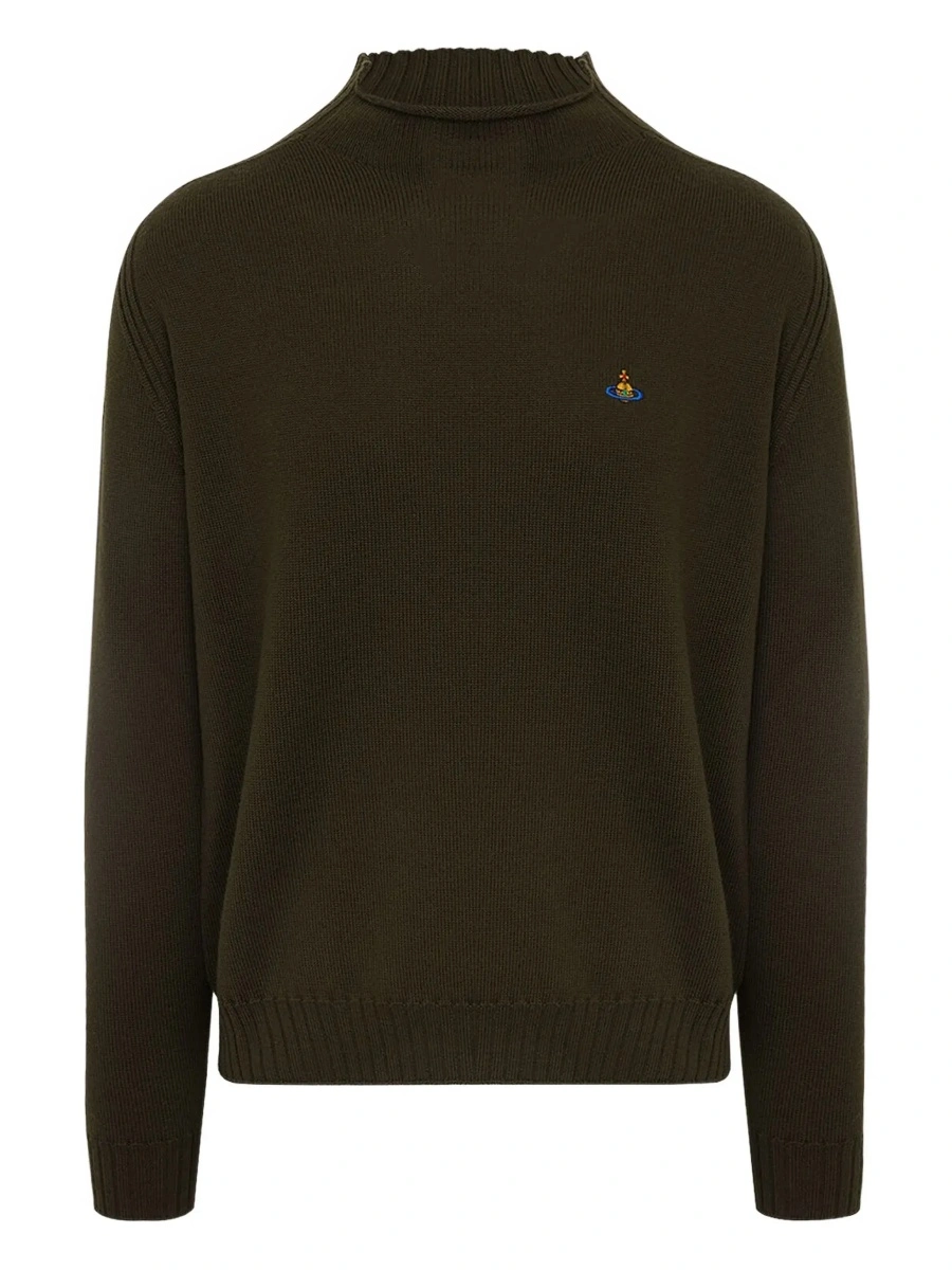 Pulover Bordeaux Turtleneck Sweater with Orb Logo Embroidered on the Front in Wool Blend Man - Img 7