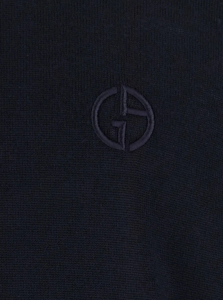 Pulover Giorgio Armani albastru din lana - Img 3
