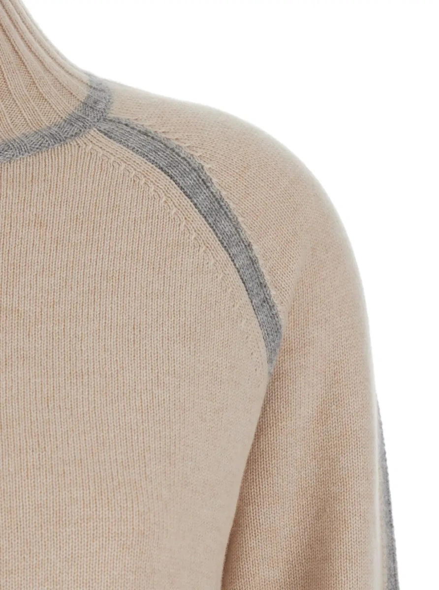 Pulover MaxMara Studio bej din lana si casmir - Img 3