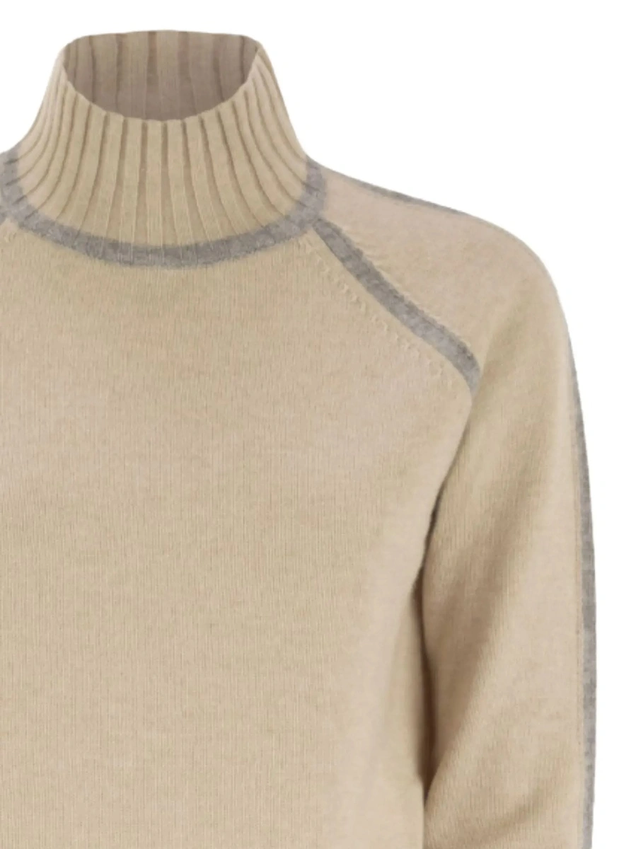 Pulover MaxMara Studio bej din lana si casmir - Img 4