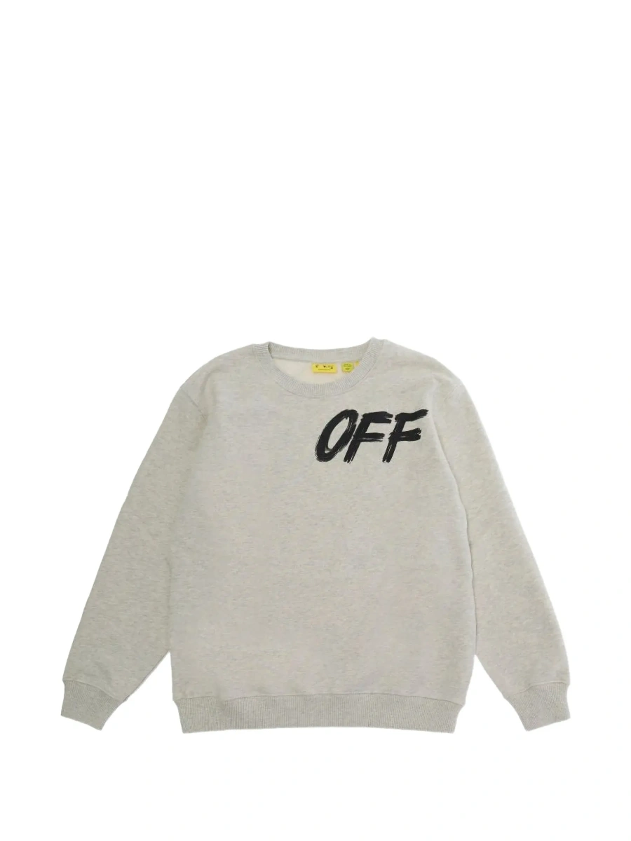 Pulover Off-White gri din bumbac - Img 6