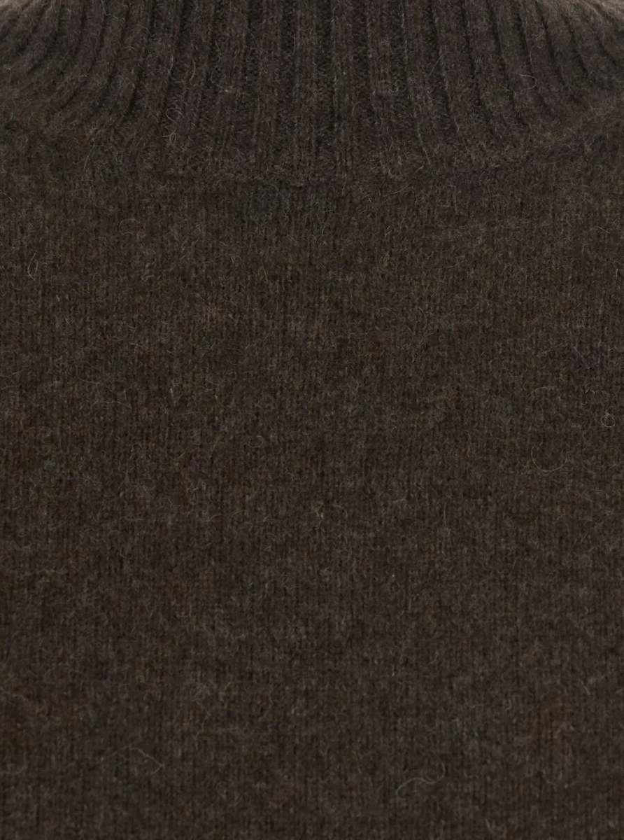 Pulover Pure yak yarn sweater with shetland effect in brown pure yak for men - Img 3