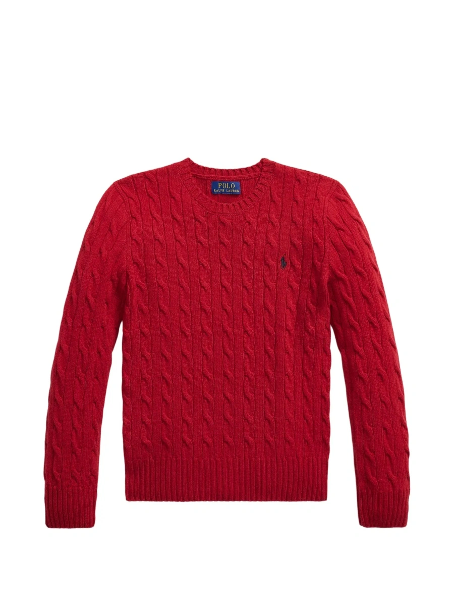 Pulover Ralph Lauren rosu din lana si casmir - Img 5