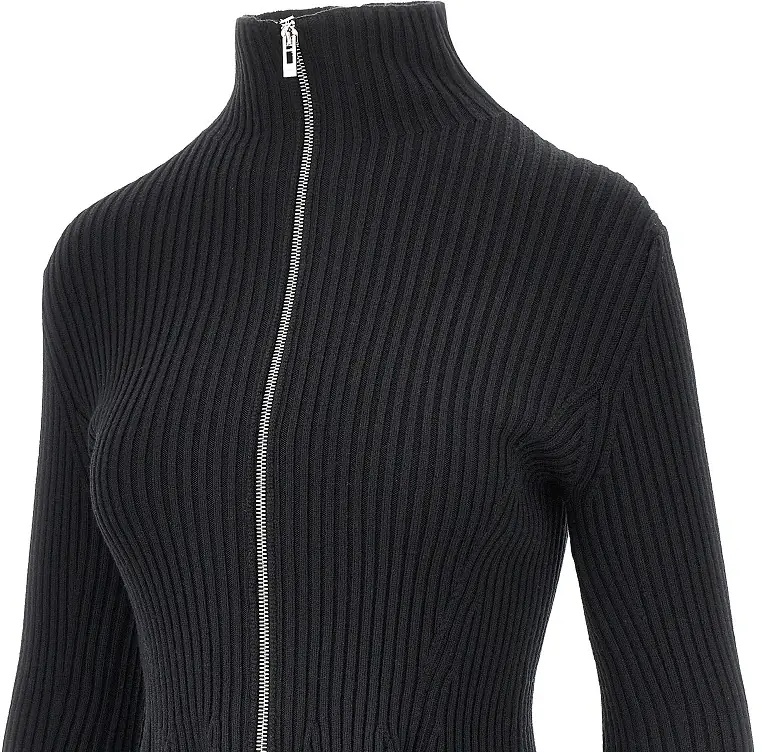 Pulover Ribbed wool Peplum cardigan - Img 2